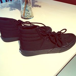 Black vans high tops size 8 women